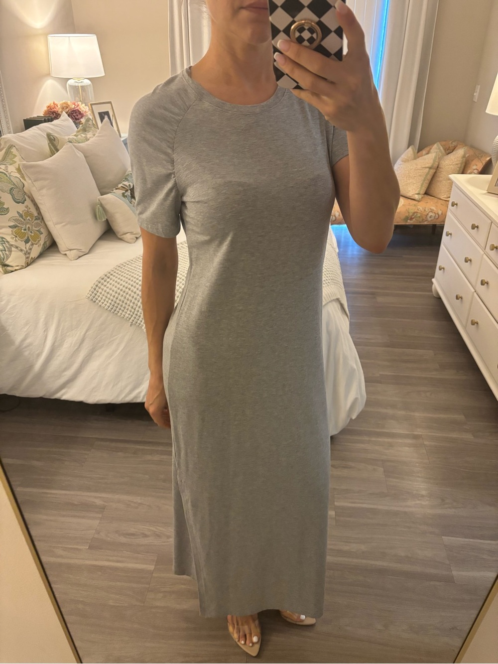 🩶 THEORY Shirred Maxi Dress - Melange Grey - NWT 🩶